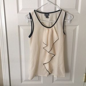 Cream and black tank top blouse- never worn
